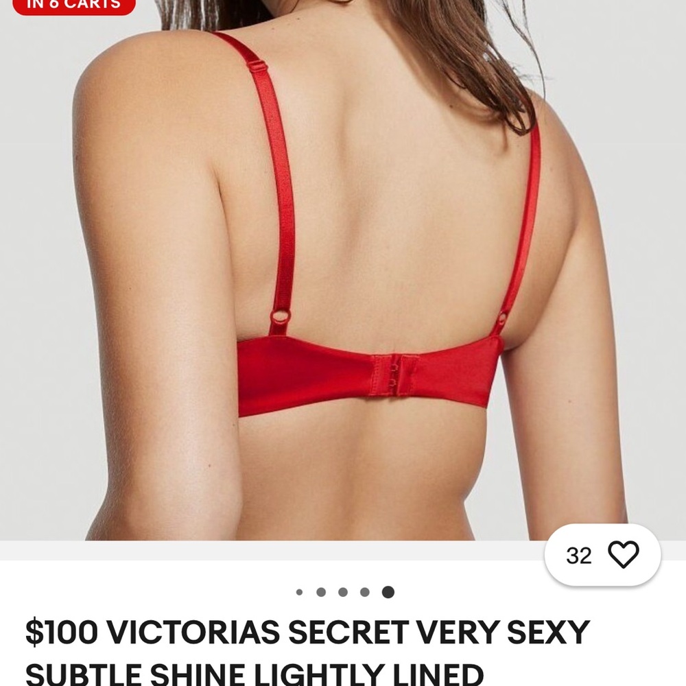 Victoria's Secret Red Rhinestone Bra Intimates & Sleepwear - Picture 3 of 4